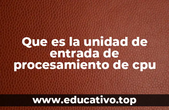 Que es la unidad de entrada de procesamiento de cpu
