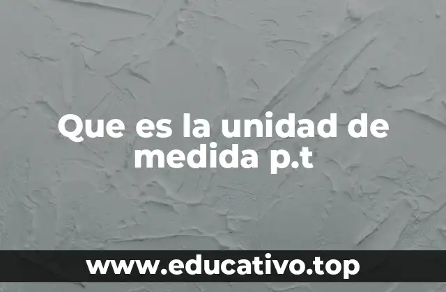 Que es la unidad de medida p.t