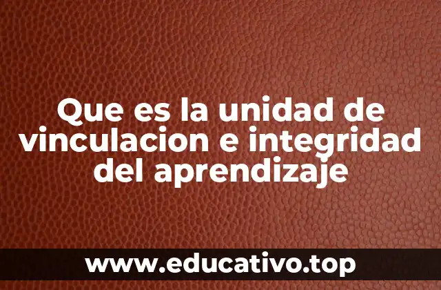 Que es la unidad de vinculacion e integridad del aprendizaje