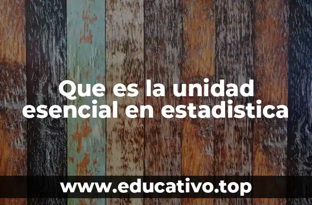 Que es la unidad esencial en estadistica