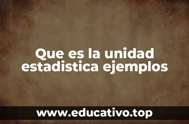 Que es la unidad estadistica ejemplos