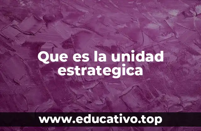 Que es la unidad estrategica
