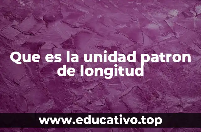 Que es la unidad patron de longitud