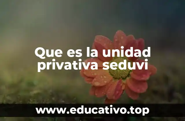 Que es la unidad privativa seduvi