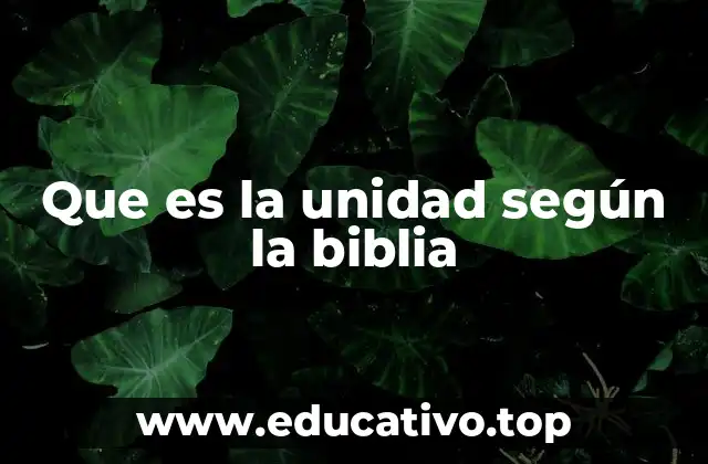 Que es la unidad según la biblia