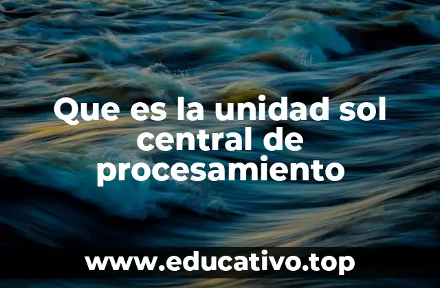 Que es la unidad sol central de procesamiento