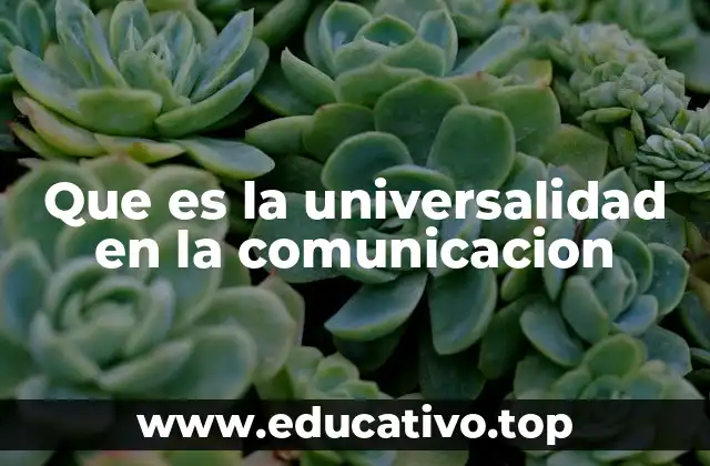 Que es la universalidad en la comunicacion