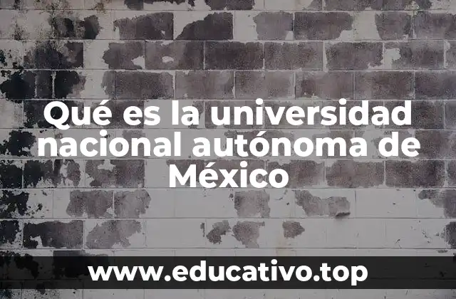 Qué es la universidad nacional autónoma de México