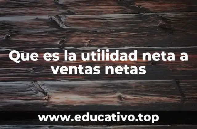 Que es la utilidad neta a ventas netas