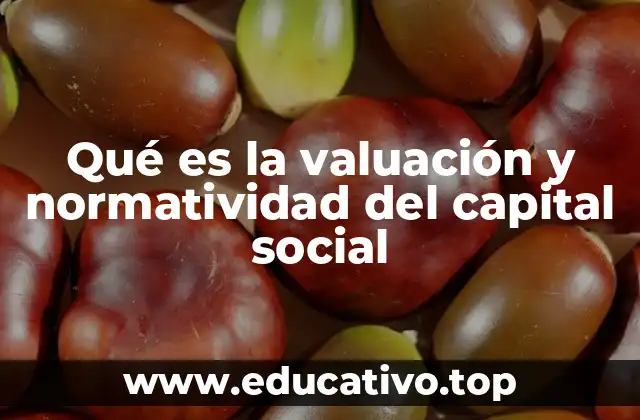 Qué es la valuación y normatividad del capital social