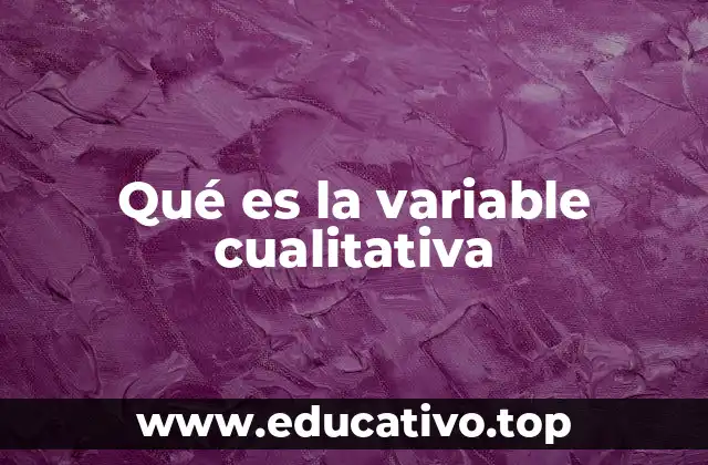 Qué es la variable cualitativa