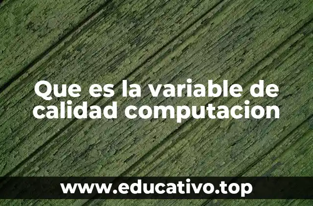 Que es la variable de calidad computacion