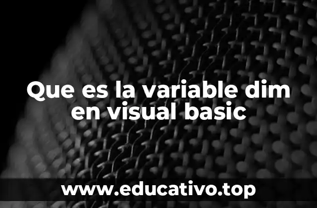 Cómo funciona la declaración de variables en Visual Basic