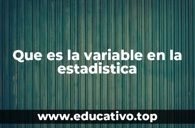 Que es la variable en la estadistica