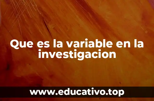 Que es la variable en la investigacion