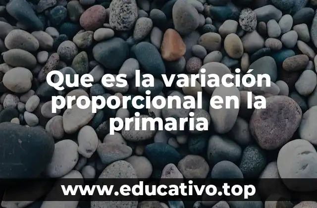 Que es la variación proporcional en la primaria
