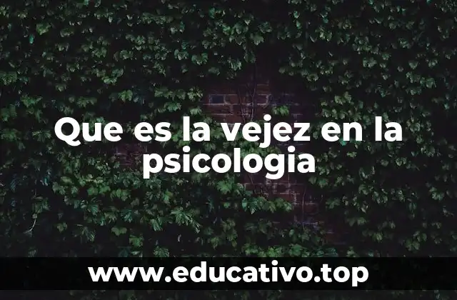 Que es la vejez en la psicologia