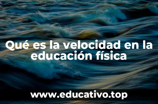 Qué es la velocidad en la educación física