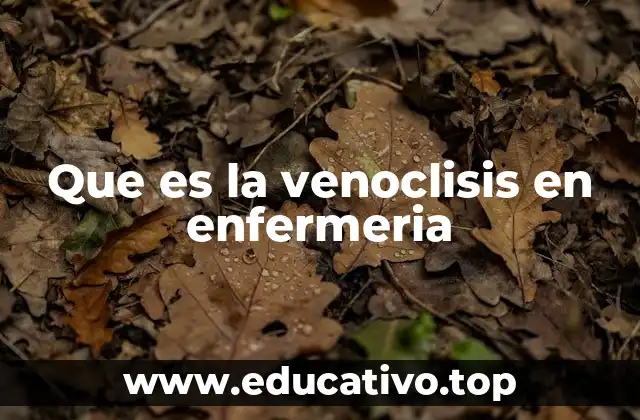 Que es la venoclisis en enfermeria
