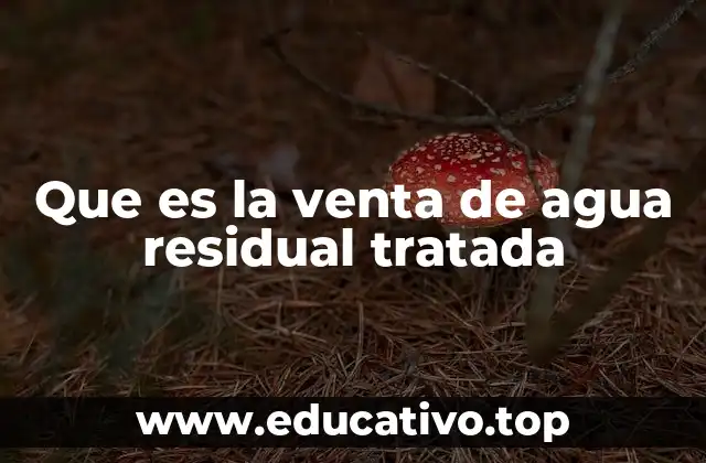 Que es la venta de agua residual tratada