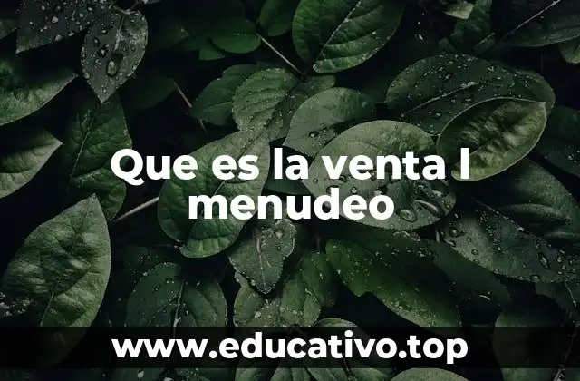 Que es la venta l menudeo