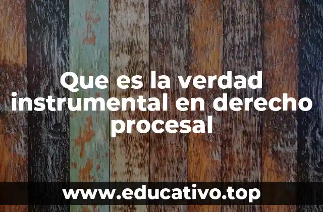 Que es la verdad instrumental en derecho procesal