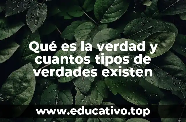 Qué es la verdad y cuantos tipos de verdades existen