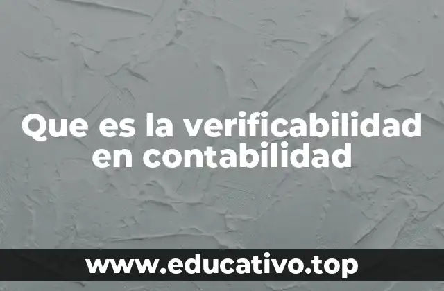 Que es la verificabilidad en contabilidad