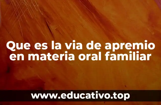 Que es la via de apremio en materia oral familiar