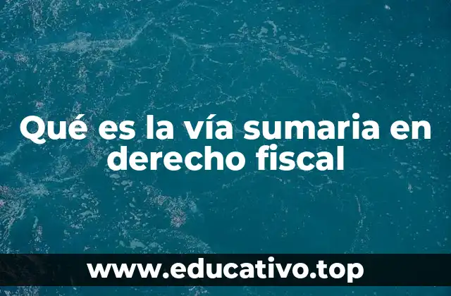Qué es la vía sumaria en derecho fiscal