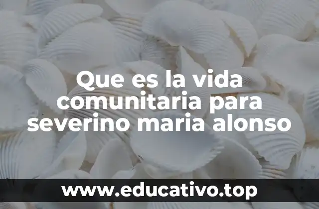 Que es la vida comunitaria para severino maria alonso