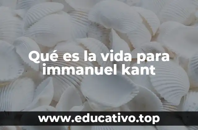 Qué es la vida para immanuel kant