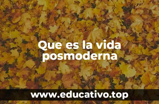 Que es la vida posmoderna