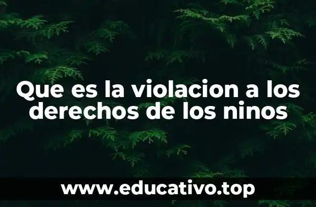 Que es la violacion a los derechos de los ninos