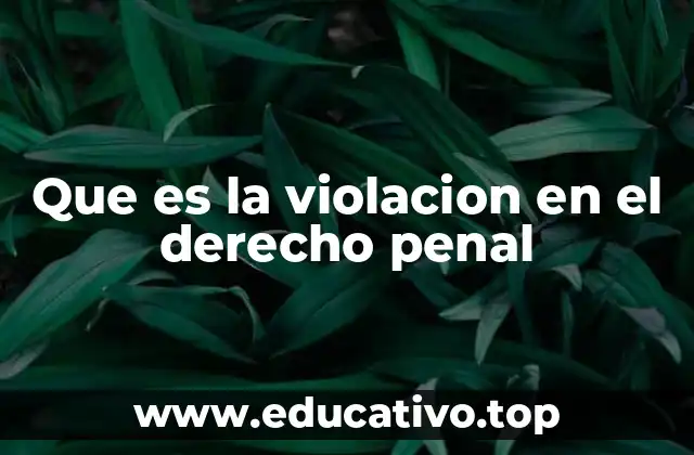 Que es la violacion en el derecho penal