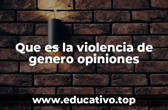 Que es la violencia de genero opiniones