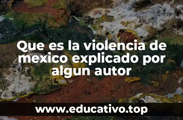 Que es la violencia de mexico explicado por algun autor