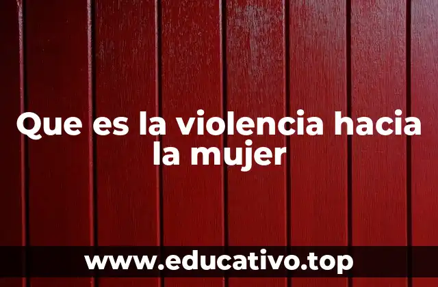 Que es la violencia hacia la mujer