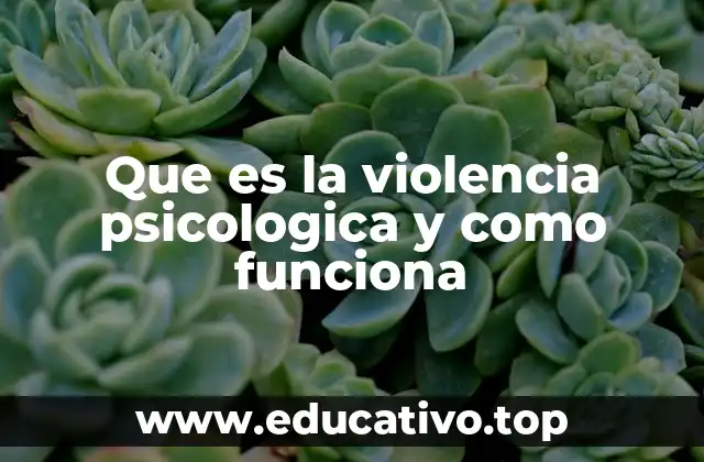 Que es la violencia psicologica y como funciona