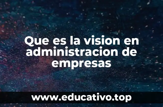 Que es la vision en administracion de empresas