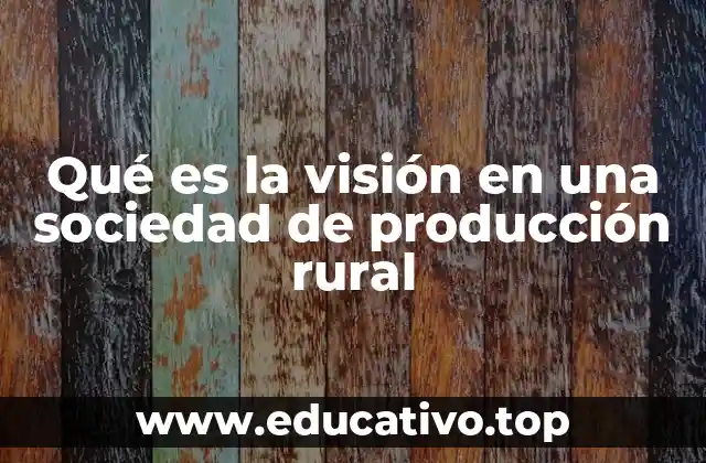 Qué es la visión en una sociedad de producción rural