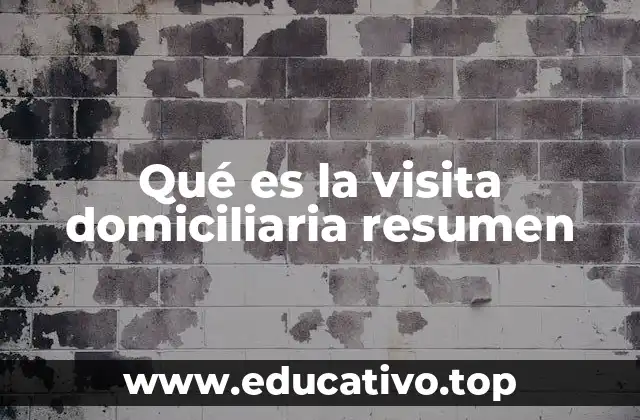 Qué es la visita domiciliaria resumen