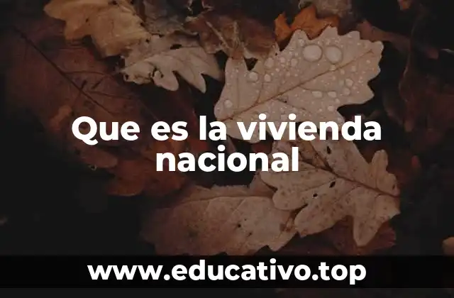 Que es la vivienda nacional