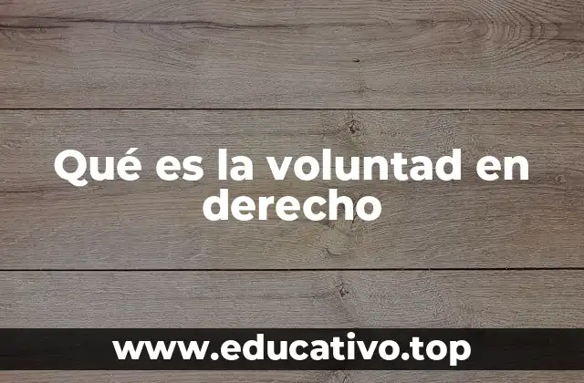 Qué es la voluntad en derecho