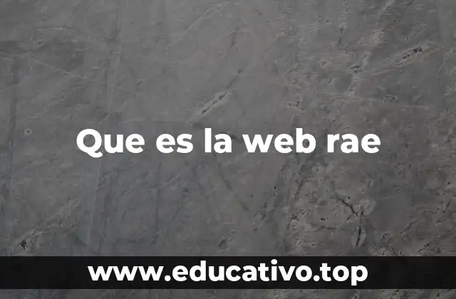 Que es la web rae