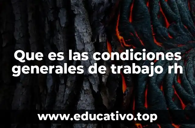 Que es las condiciones generales de trabajo rh