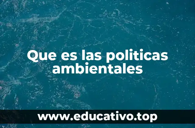Que es las politicas ambientales