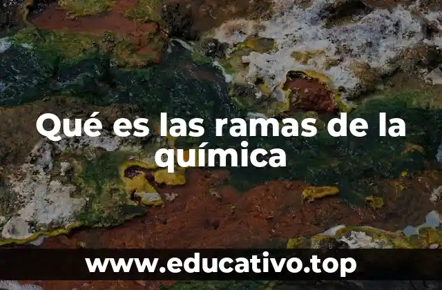 Qué es las ramas de la química