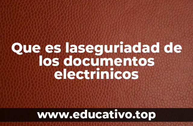 Que es laseguriadad de los documentos electrinicos