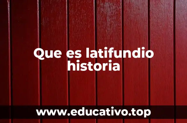 Que es latifundio historia